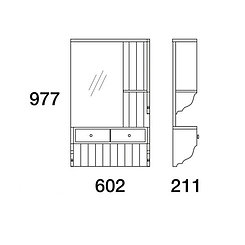 Шкаф зеркальный Дижон 60, белый