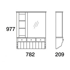 Шкаф зеркальный Дижон 80, белый