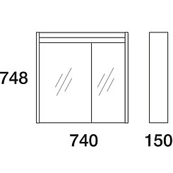 Шкаф зеркальный Карино 80, черный с эбони