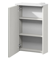 Шкаф зеркальный Марино 50, белый с выбеленным деревом