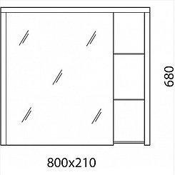 Шкаф зеркальный Марино 80, белый с выбеленным деревом