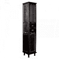 Шкаф - колонна, ЖЕРОНА, левый, черное серебро