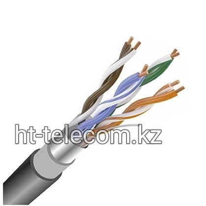 F/UTP (24 AWG), кат.5Е экран, 4 пары, LDPE внеш.черный 305м