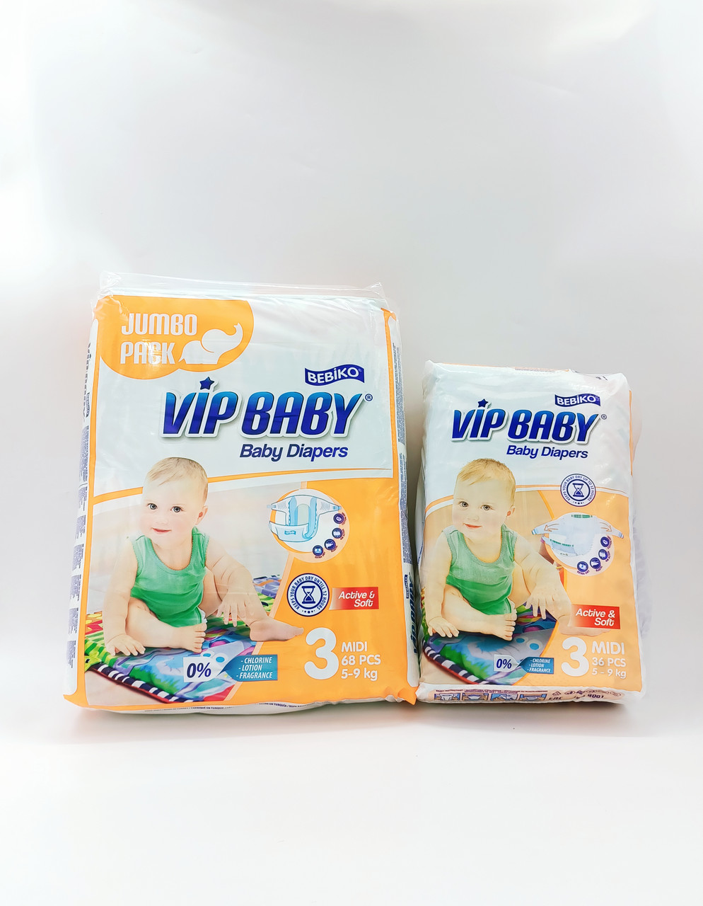 Подгузники Vip Baby 3 MIDI (5-9 кг) 68 штук - фото 3 - id-p73156356