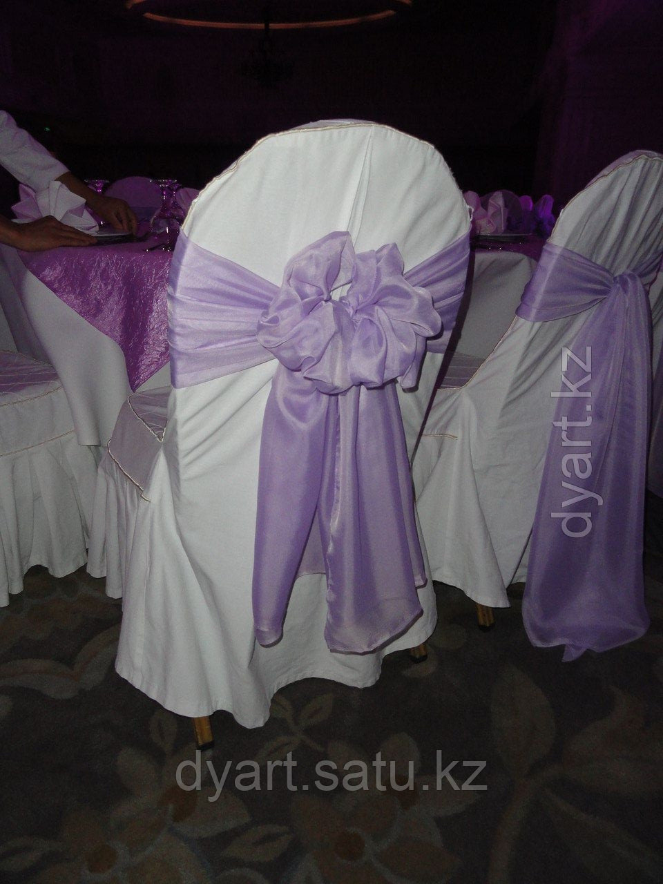 Банты на стулья из капрона, сиреневые, фиолетовые