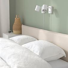 Кровать каркас КЛЕППСТАД белый/Висле бежевый, 160x200 см ИКЕА, IKEA, фото 3