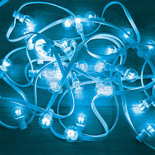 Набор «Белт-Лайт» 10 м, белый каучук, 30 ламп, цвет Синий, IP65, соединяется