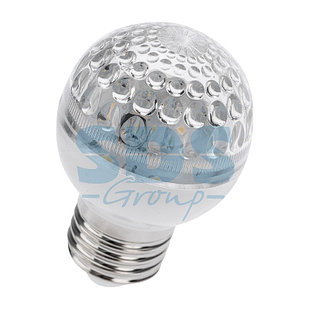 Лампа шар e27 10 LED Ø50мм белая 24В (постоянное напряжение)