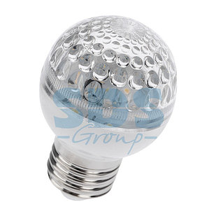 Лампа шар e27 10 LED Ø50мм зеленая 24В (постоянное напряжение)