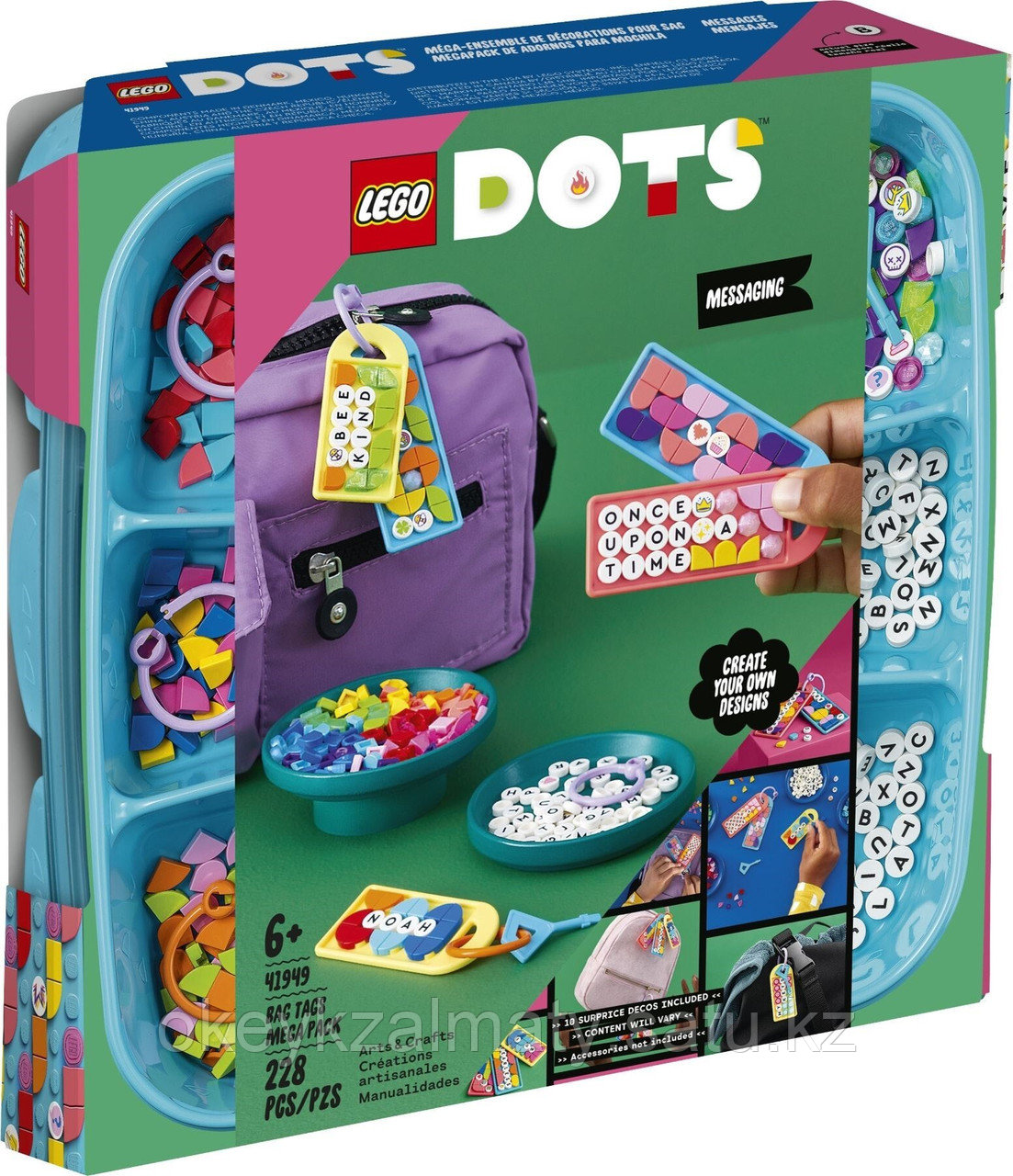 LEGO Dots: Большой набор бирок для сумок: надписи 41949