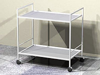 Столик-тележка медицинский инструментальный (металл) 2 полки