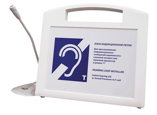 Портативная информационная индукционная система Исток А2 С РАДИОМИКРОФОНОМ НА СТОЙКЕ и встроенным плеером для