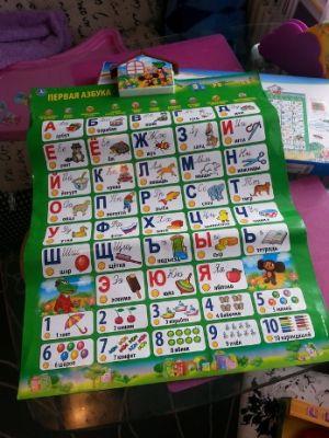 Говорящий плакат «Азбука, учим с Чебурашкой» - развивающая игрушка