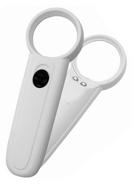 Лупа Kromatech ручная круглая 15х, 37 мм, с подсветкой (2 LED), белая ...