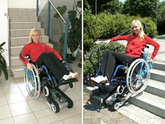 Лестничное гусеничное подъемное устройство для инвалидов Stairmax в комплекте с адаптированной коляской