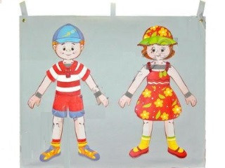 Развивающее дидактическое панно «Одень мальчика и девочку» с набором одежды