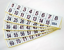 Фишки для игры «Бинго» со шрифтом Брайля
