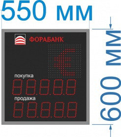 Табло курсов с переменным знаком №3 на 5 знаков в поле валют