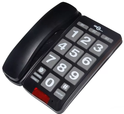 Телефон с крупными кнопками (черный)