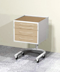 Передвижной столик (4 выдвижных ящика)