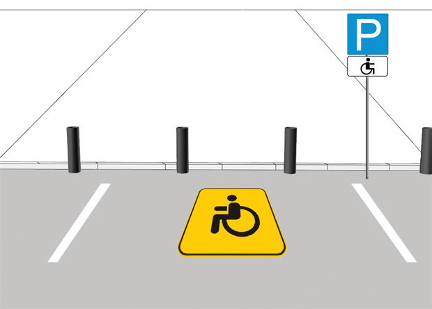 Трафарет для оборудования стоянки для инвалидовдля отрисовки знака стоянки для инвалидов. Размер 1600 х 800 мм