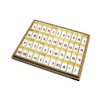 Казахский печатный алфавит на пластиковых табличках. Красный.(по 15 шт.)