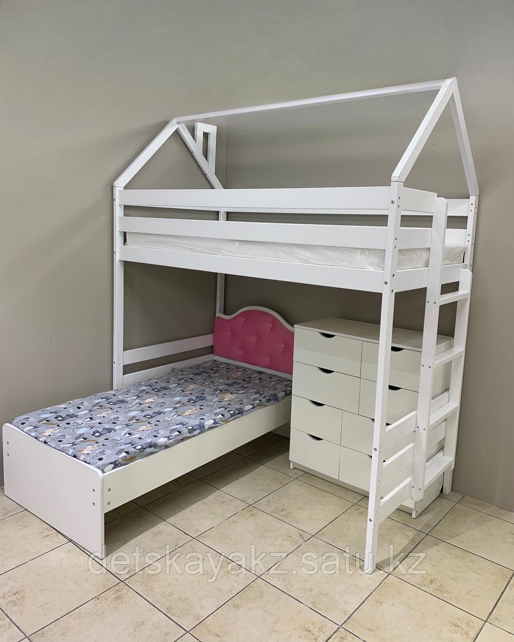 Кровать детская Двухъярусная Чердак Домик - фото 4 - id-p100770702