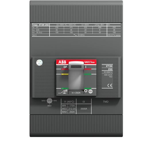 Автоматический выключатель ABB XT3N 250 TMD 250-2500 3p F F - фото 1 - id-p102755527