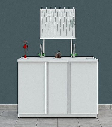 Стол-мойка ЛК-1200 СМС-ПВ (2 врезные раковины, 1 смесит.) 1200х600х850/90 мм, полипропилен