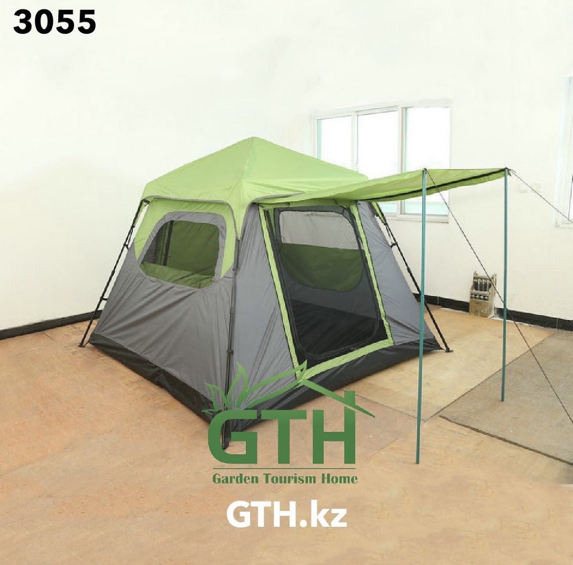 Двухслойная полуавтоматическая палатка с полом 230х230х190см. Модель: CK-3056. Доставка.
