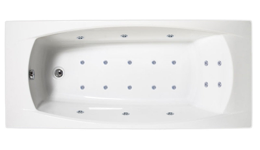 Аэрогидромассажная ванна на электронной кнопке"PRAGMATIKA" 173-155*75 с спинными форсунками