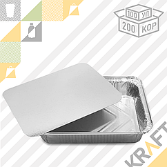 Контейнер с крышкой, Фольгированный 3240 мл 320*260 мм (100/200) (3054)