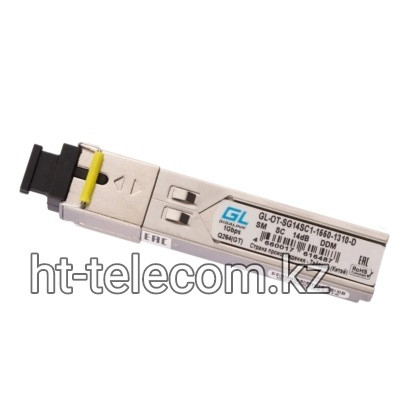 Модуль GIGALINK SFP, WDM, 1.25Гбит/c, одно волокно SM, SC, Tx:1310/Rx:1550 нм, DDM, 14 дБ (до 20 км)