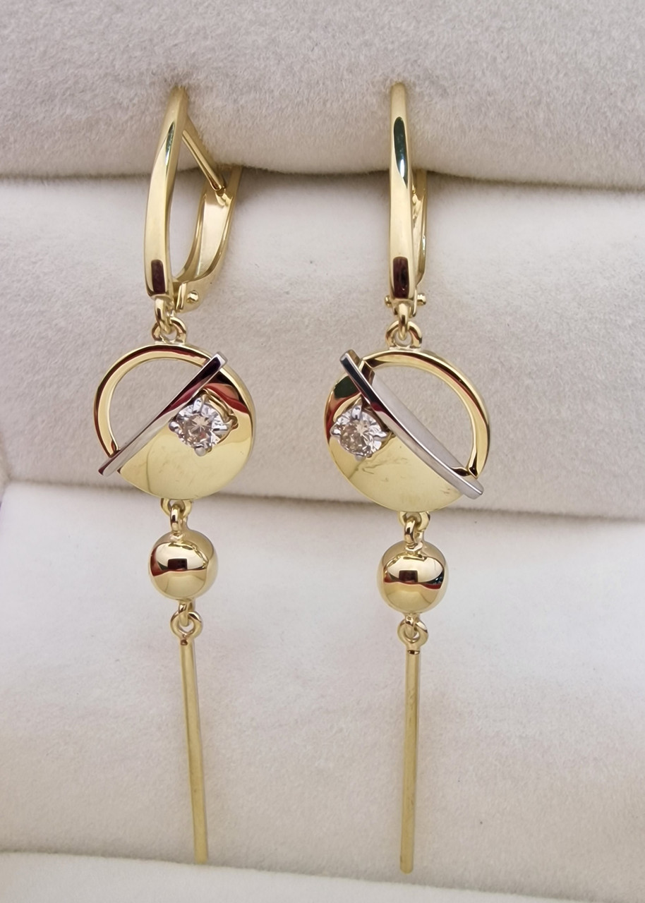 Золотые серьги с бриллиантами 0.233Ct VS2/L, VG-Cut