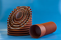 Трубы гофрированные из полиэтилена с раструбом для наружной канализации и прокладки кабеля 117/100 мм