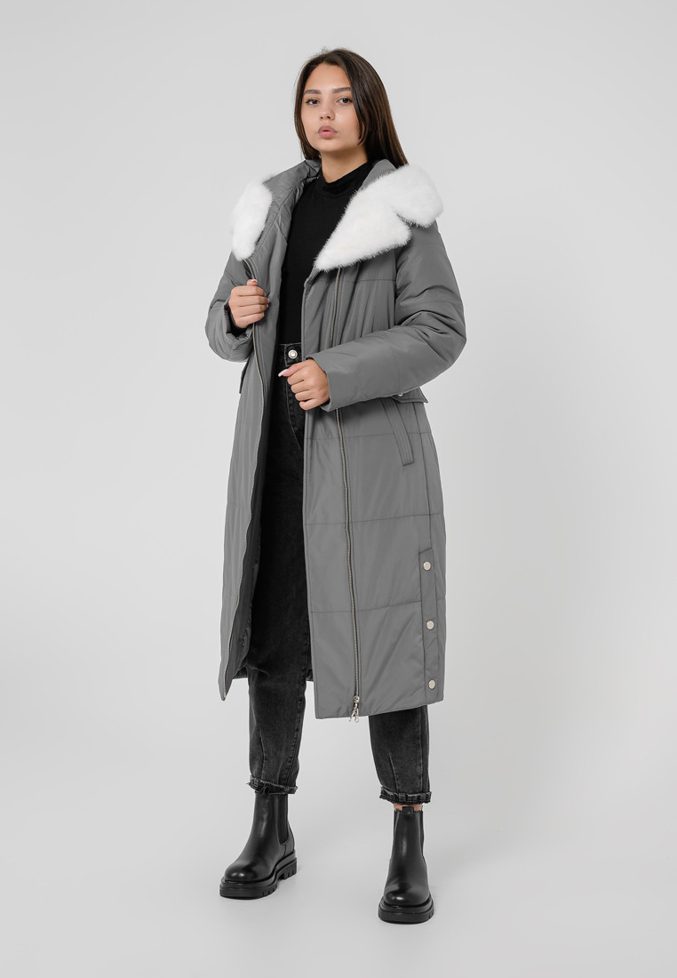 Женская зимняя куртка «UM&H 500216644» серый - фото 4 - id-p102768428