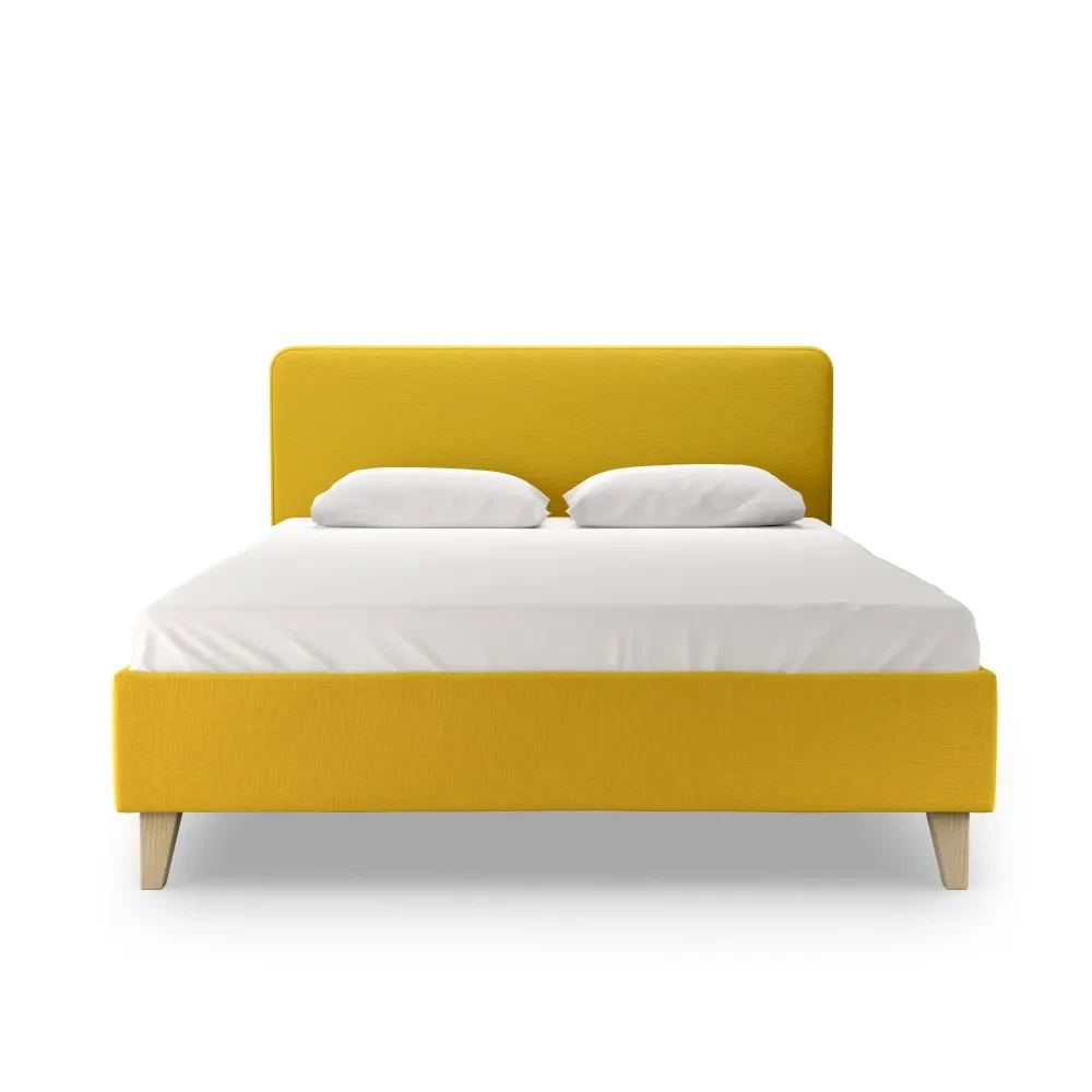 Кровать Salotti Сканди 140x200, рогожка, ткань Шифт, желтый - фото 3 - id-p102780136
