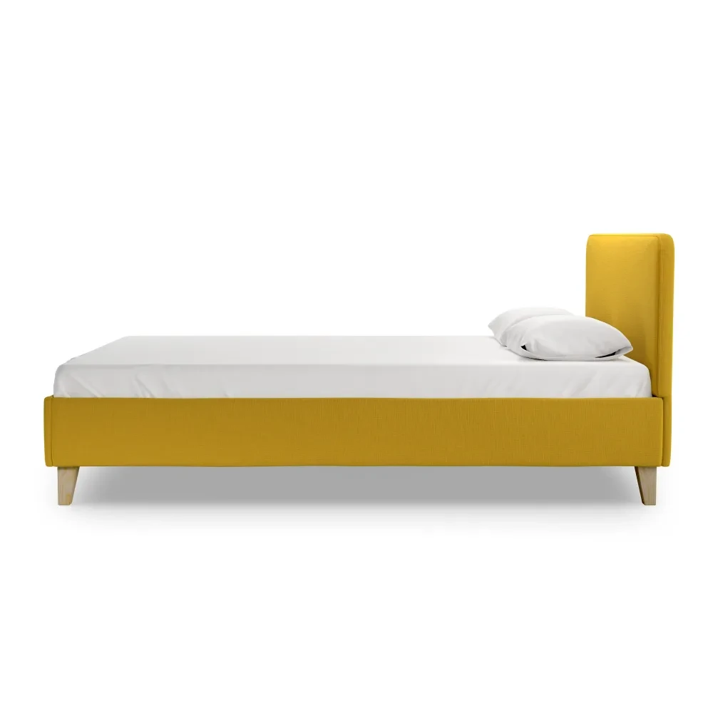 Кровать Salotti Сканди 140x200, рогожка, ткань Шифт, желтый - фото 4 - id-p102780136