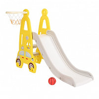 Детская Горка с баскетбольным кольцом Суперкар Yellow/Желтый PITUSO