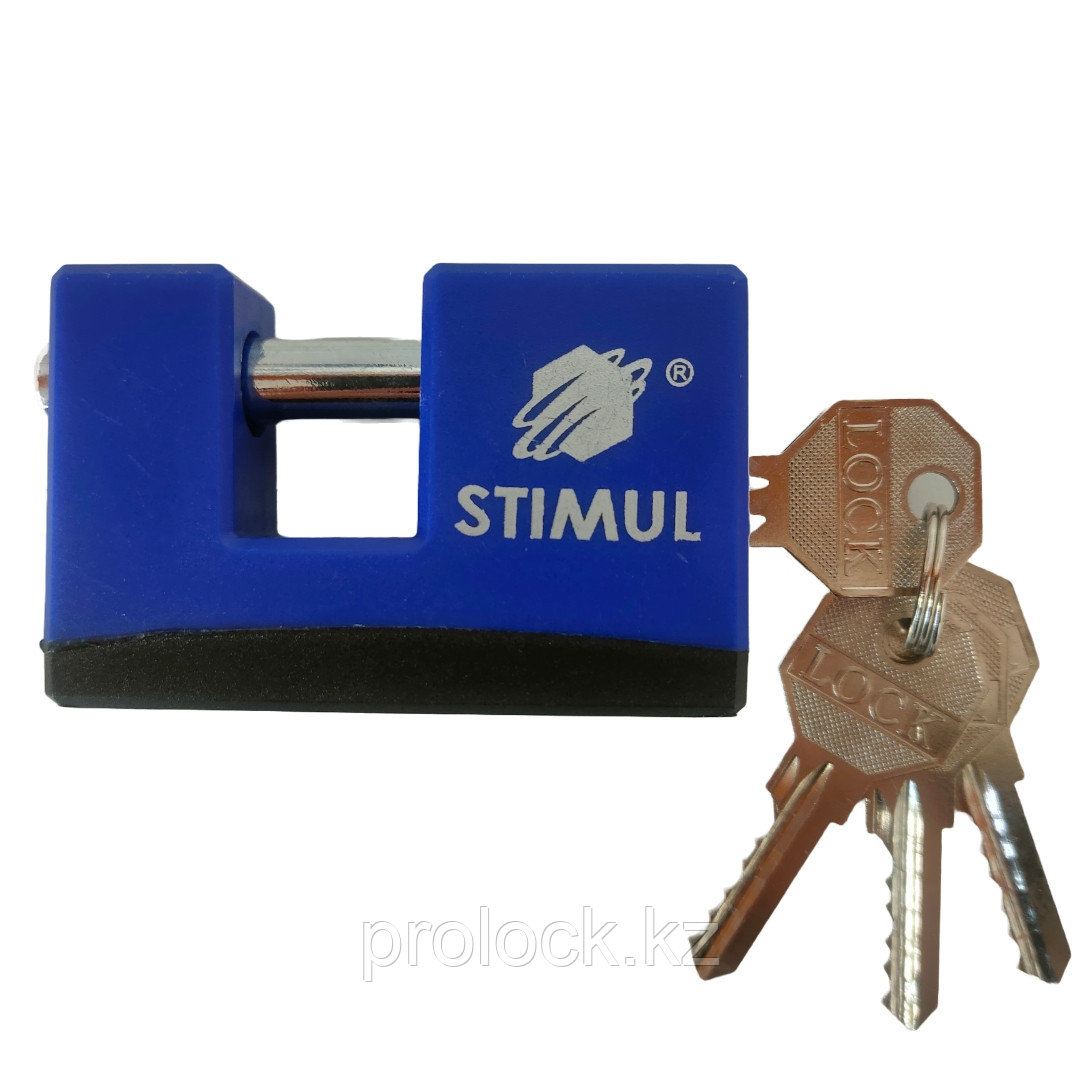 Замок навесной STIMUL  80×52×15мм (длина×высота×толщина) всепогодный  ., фото 1