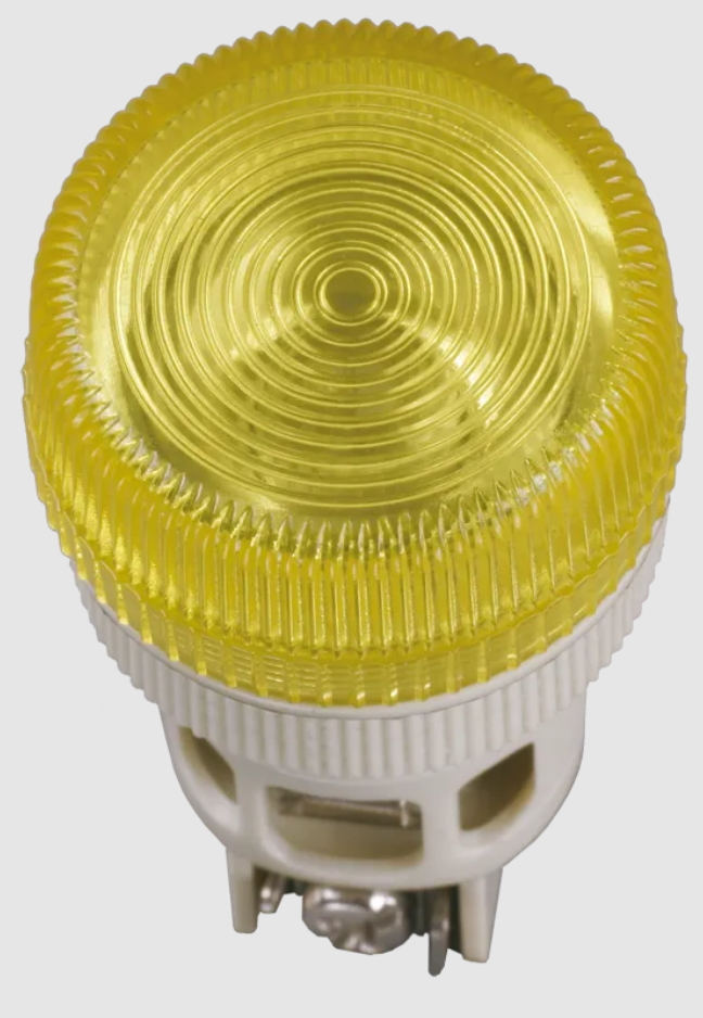 Лампа ENR-22 сигнальная d=22мм желтый неон/240В цилиндр IEK - фото 1 - id-p102783176