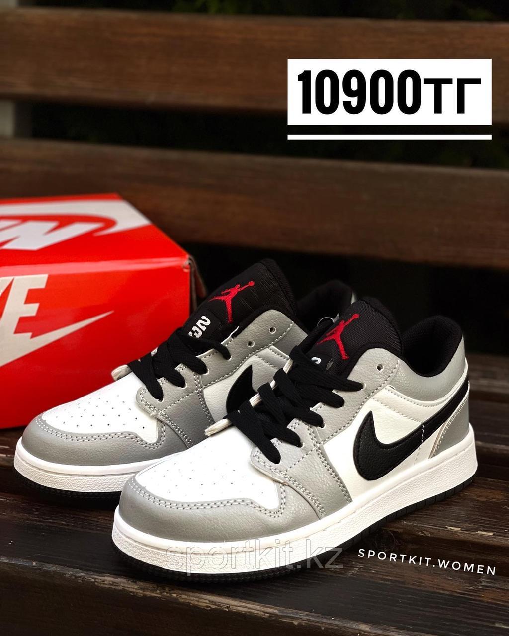 Кеды Nike Jordan низк сер бел чер лого