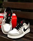 Кеды Nike Jordan низк сер бел чер лого, фото 2