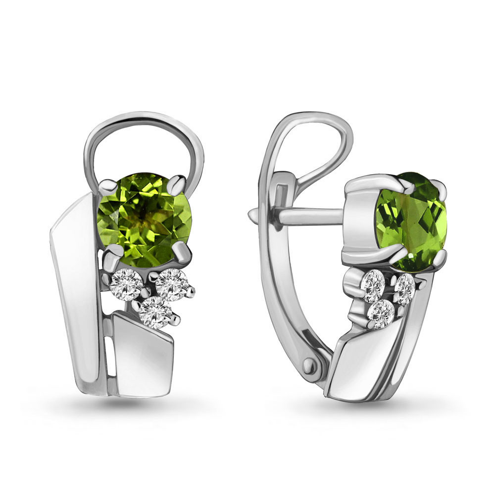 Серебряные серьги Aquamarine 4482307А.5 покрыто родием