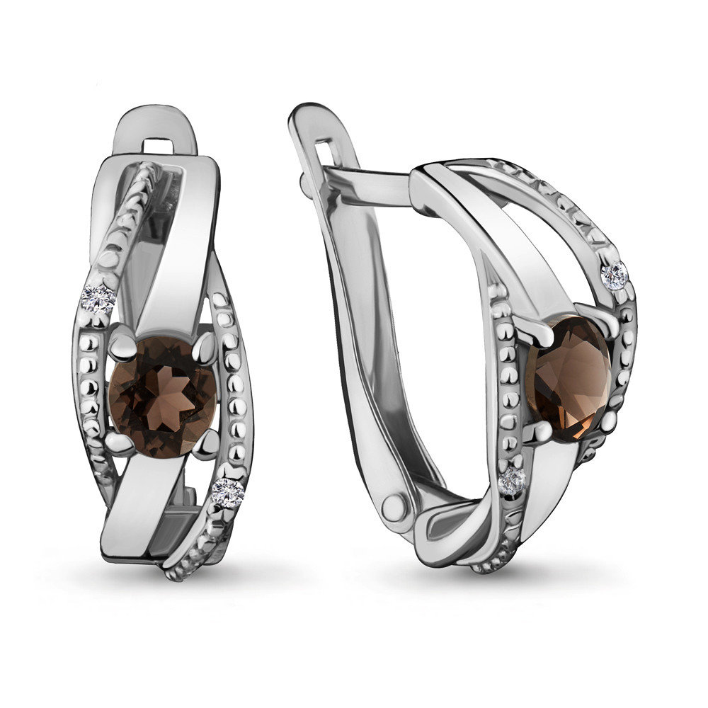 Серьги серебряные классические Aquamarine 4430901.5 покрыто родием