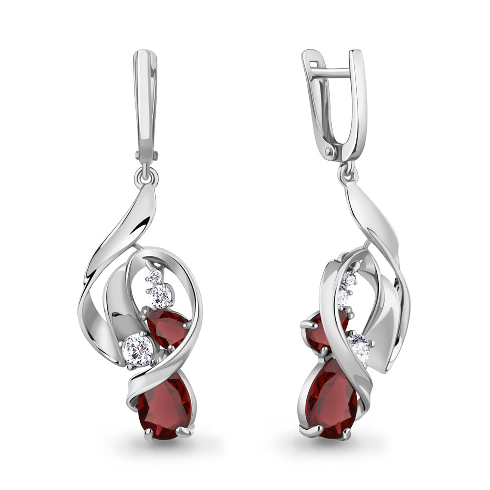 Серьги длинные Aquamarine 4760503А.5 покрыто родием