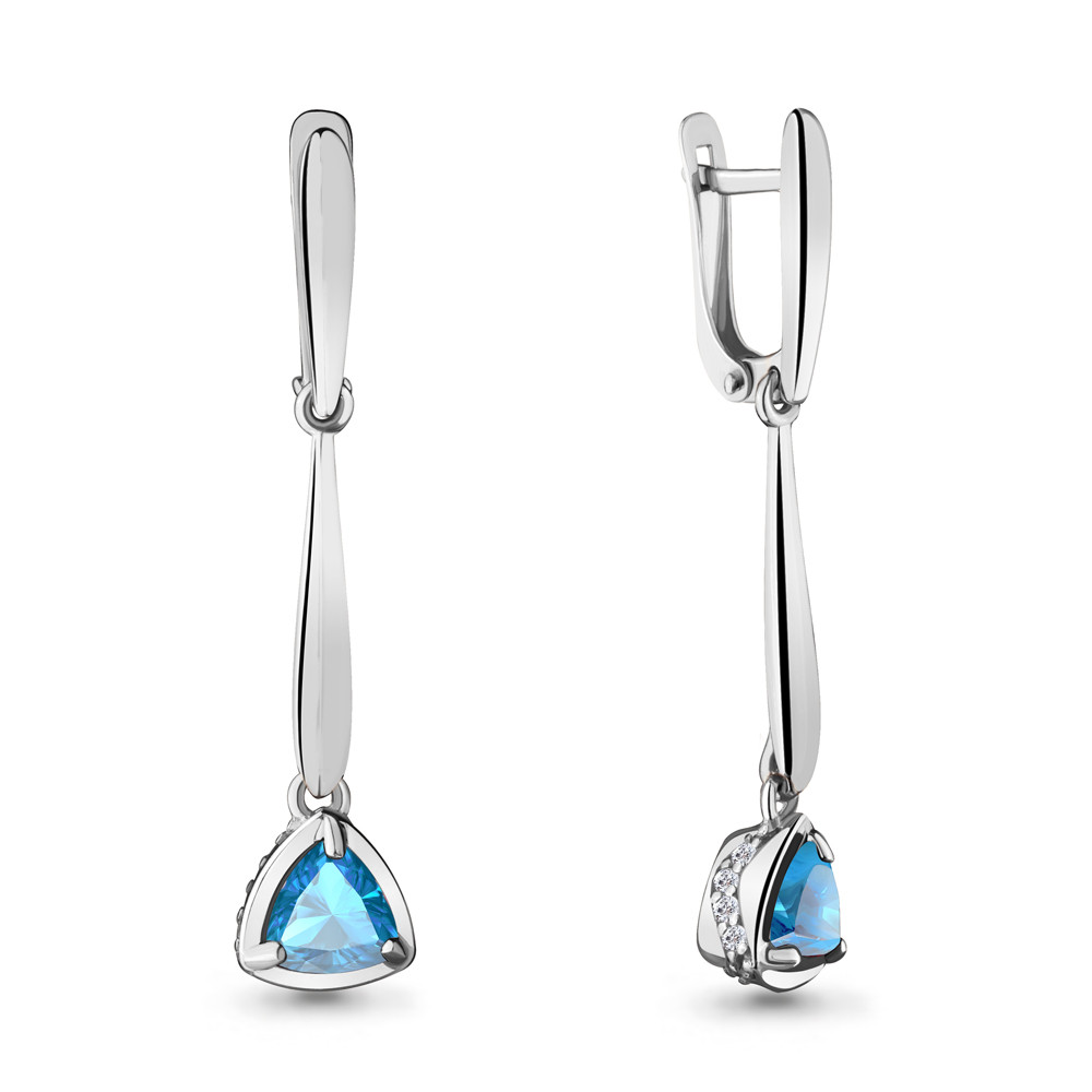 Серьги из серебра Aquamarine 4719705А.5