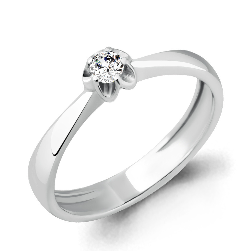 Серебряное помолвочное кольцо Aquamarine 63259.5 покрыто родием