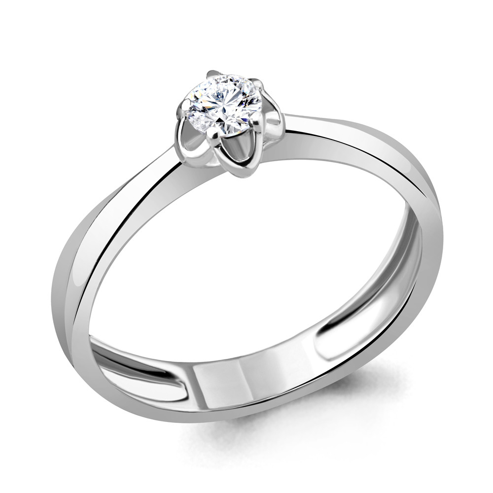 Серебряное кольцо Фианит Aquamarine 63258.5 покрыто родием
