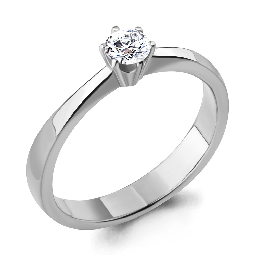Серебряное кольцо Фианит Aquamarine 63219.5 покрыто родием
